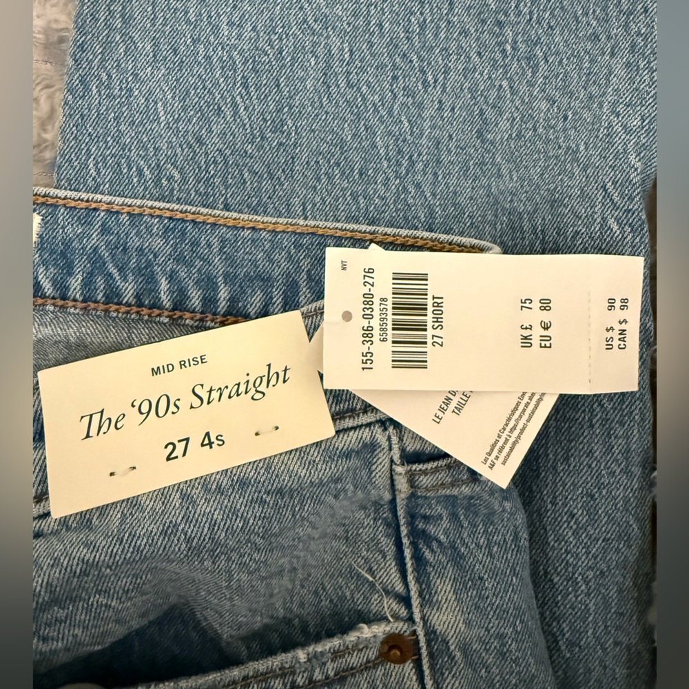 Abercrombie Midrise 90’s Straight Women's Light Blue Ankle Jeans 27 Short 4 - Picture 4 of 6